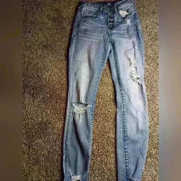2 FOR $30 REWASH distressed jeans- (#183) - Picture 1 of 8